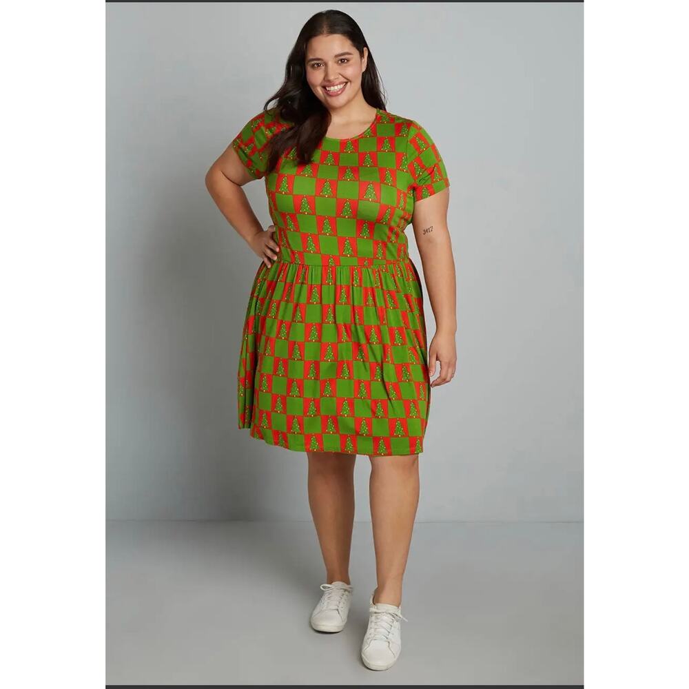 ModCloth Ensemble Observation Knit Dress Christmas